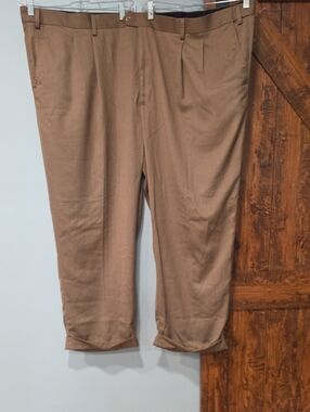 Big & Tall Mens  CM Gold Tan Dress Pant 58x30